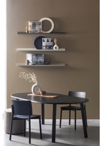 WOOOD EKSKLUSIV Lange Jan spisebord, m. 2 tilleggsplater - svart blacknight eik (120)