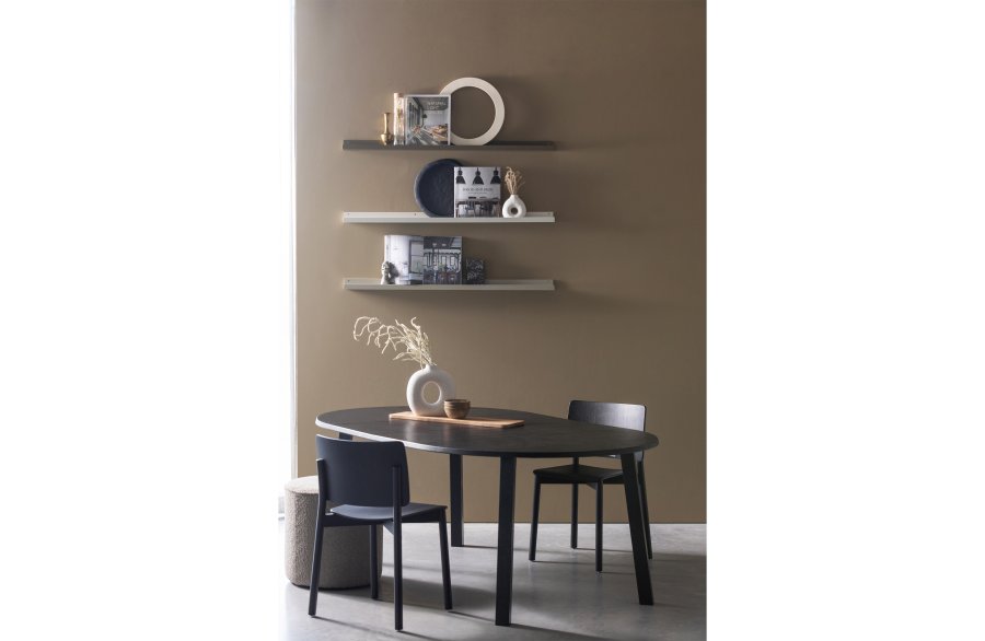 WOOOD EKSKLUSIV Lange Jan spisebord, m. 2 tilleggsplater - svart blacknight eik (120)