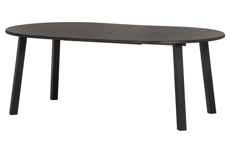 WOOOD EKSKLUSIV Lange Jan spisebord, m. 2 tilleggsplater - svart blacknight eik (120)