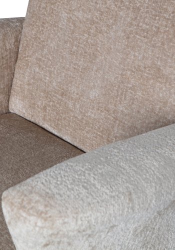 WOOOD Muse lenestol, med armlener - naturlig polyester og sort metall