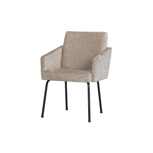 WOOOD Monter spisebordsstol, m. armln - natur polyester og sort metal