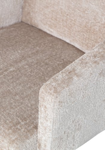 WOOOD Monter spisebordsstol, med armlener - naturlig polyester og sort metall