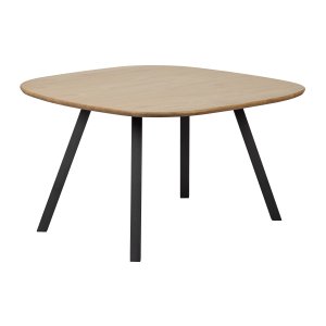 WOOOD Tablo spisebord, m. organisk form, kvadratisk - natur eg og sort stl (130x130)
