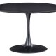 TRE EKSKLUSIVT Sammy spisebord, rundt - svart MDF og trompetunderstell i stl (120)