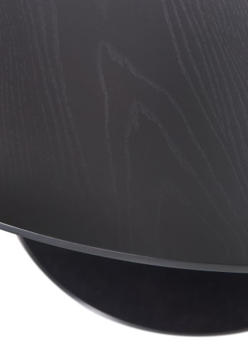 TRE EKSKLUSIVT Sammy spisebord, rundt - svart MDF og trompetunderstell i stl (120)