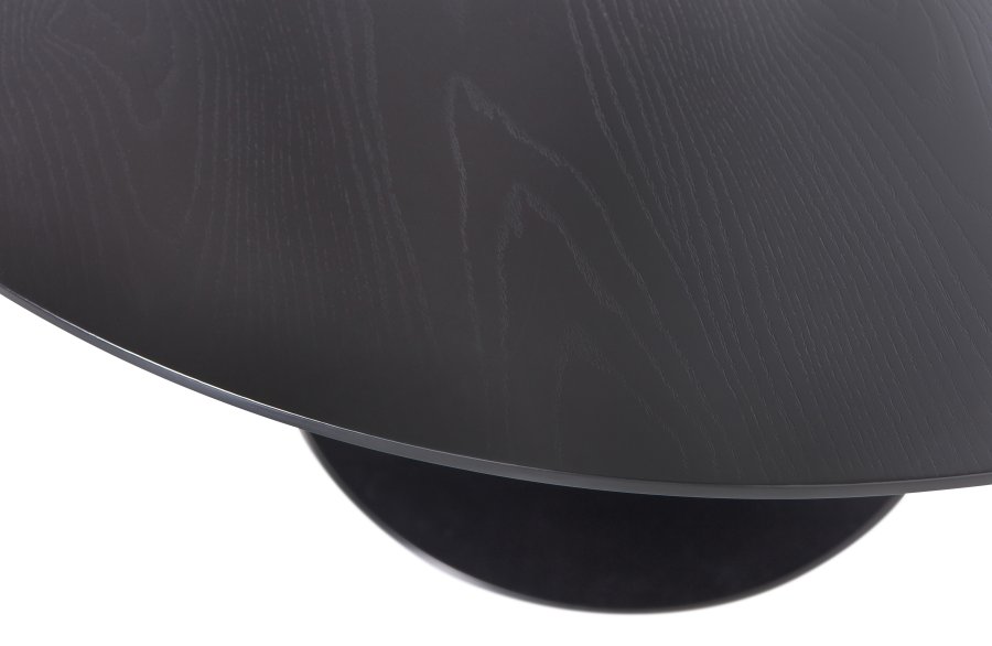 TRE EKSKLUSIVT Sammy spisebord, rundt - svart MDF og trompetunderstell i stl (120)