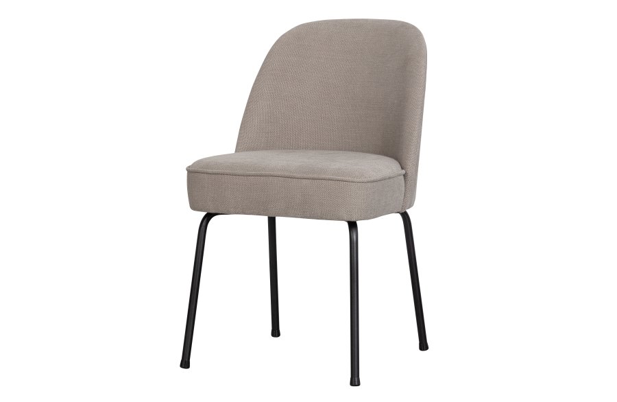 WOOOD Vogue spisebordstol - ekte polyester/viscose stoff og svart metall