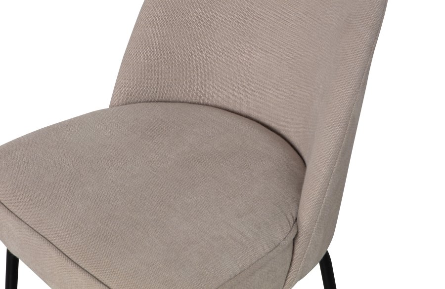 WOOOD Vogue spisebordstol - ekte polyester/viscose stoff og svart metall