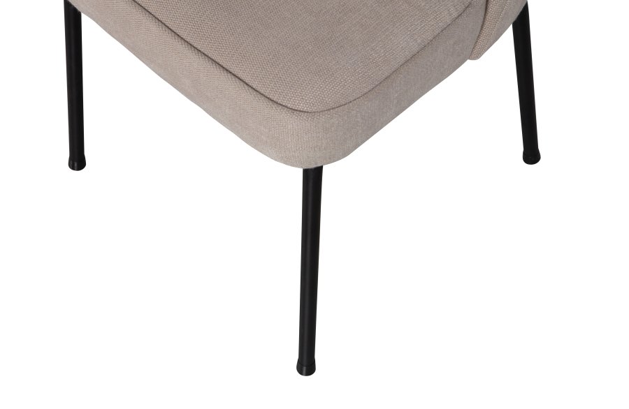 WOOOD Vogue spisebordstol - ekte polyester/viscose stoff og svart metall