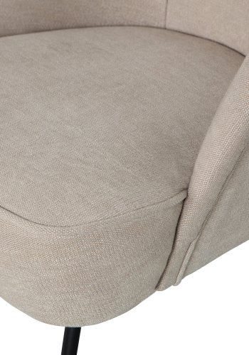 WOOOD Vogue lenestol - ekte polyester/viscose stoff og svart metall