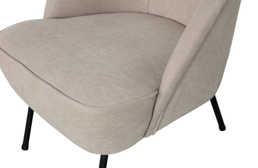 WOOOD Vogue lenestol - ekte polyester/viscose stoff og svart metall