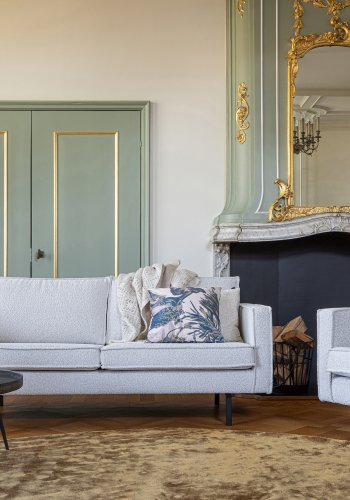 WOOOD Rodeo 2,5 pers. sofa - naturlig bouclé polyester og metall