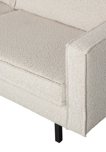 WOOOD Rodeo 2,5 pers. sofa - naturlig bouclé polyester og metall