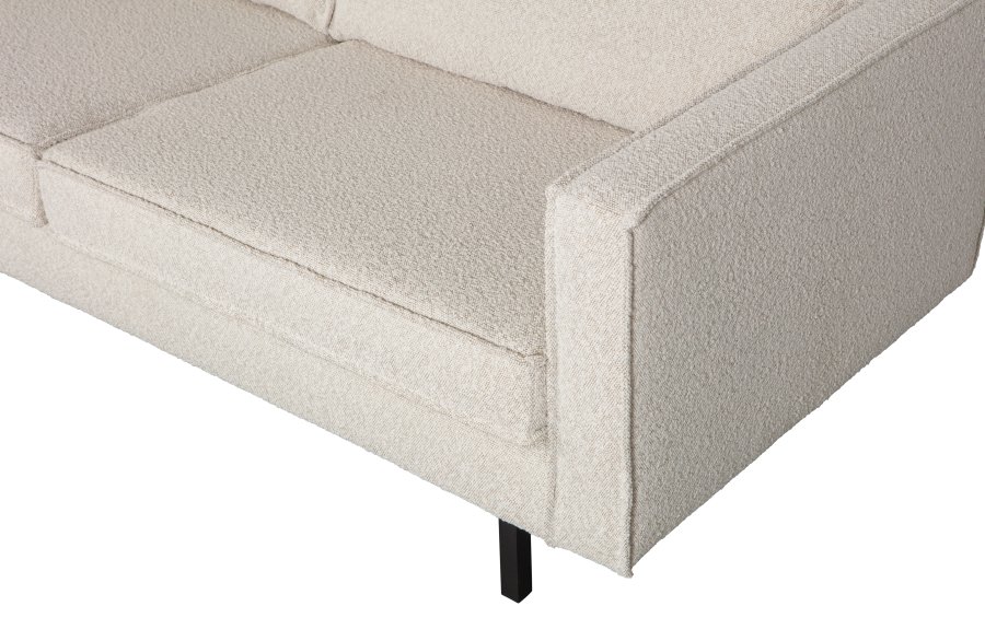 WOOOD Rodeo 2,5 pers. sofa - naturlig bouclé polyester og metall
