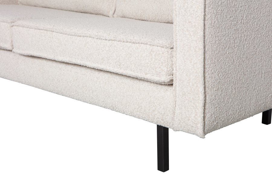 WOOOD Rodeo 2,5 pers. sofa - naturlig bouclé polyester og metall