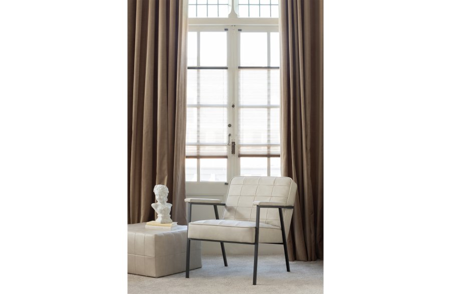 WOOOD Patchwork puff, firkantet - naturlig skinnimitasjon polyester (60x60)