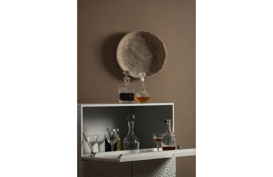 WOOOD Carved barskab, m. 3 lger og 2 hylder - tgegr mangotr og fyrretr