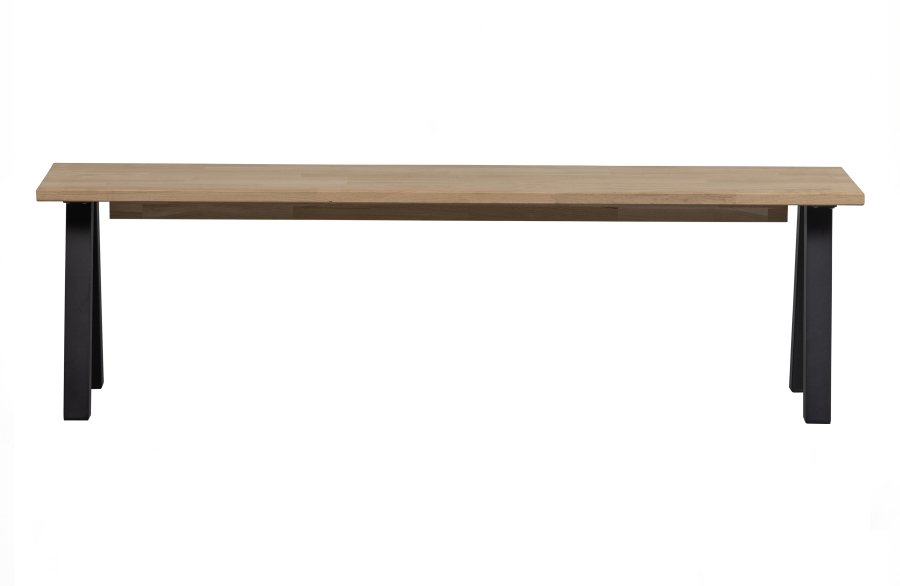 WOOOD Tablo spisebenk, rektangulr - naturlig eik og metall Utrecht-ben (160x35)