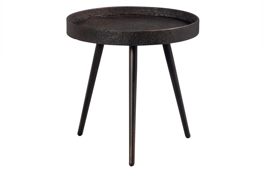 WOOOD Bounds sidebord M, rundt - antikk gullkryssfiner og metall (41)