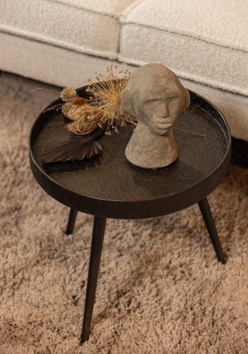 WOOOD Bounds sidebord M, rundt - antikk gullkryssfiner og metall (41)