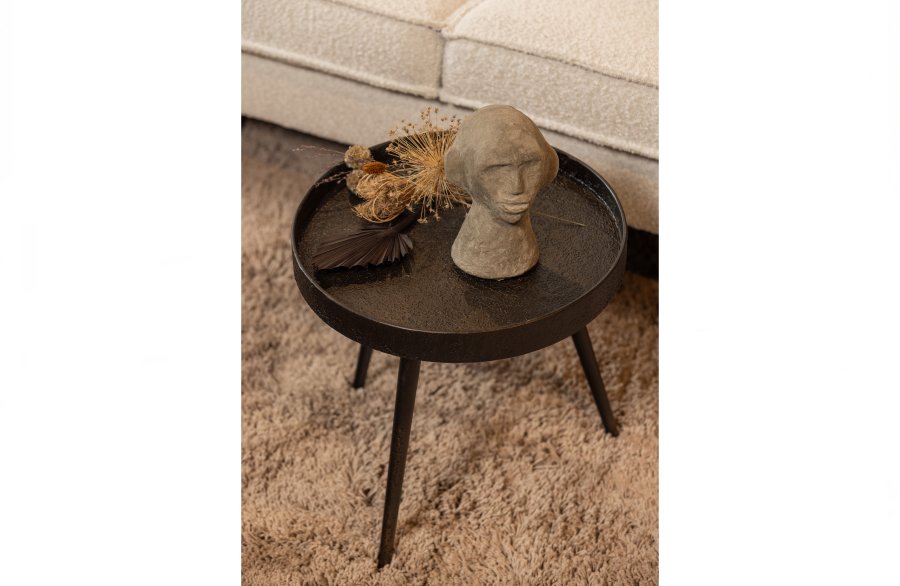 WOOOD Bounds sidebord M, rundt - antikk gullkryssfiner og metall (41)