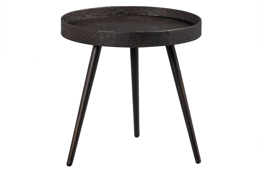 WOOOD Bounds sidebord M, rundt - antikk gullkryssfiner og metall (41)