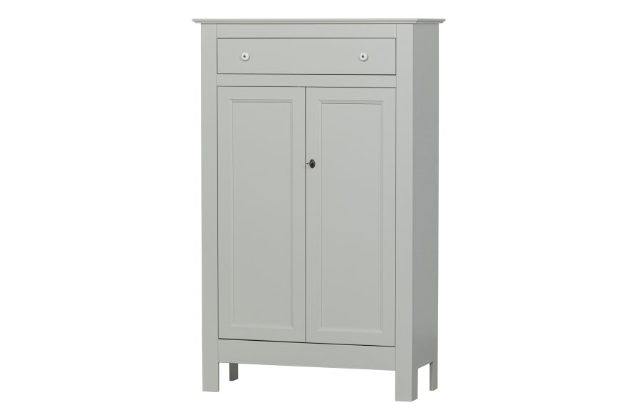 WOOOD Eva skp, m. 2 luckor, 1 lda och 2 hyllplan - dimmig gr furu