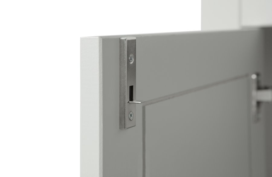 WOOOD Eva skp, m. 2 luckor, 1 lda och 2 hyllplan - dimmig gr furu