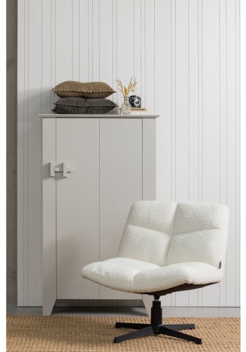 WOOOD Gus grdsdrift, m. 1 dr og 3 hyller - tkete lys gr furu