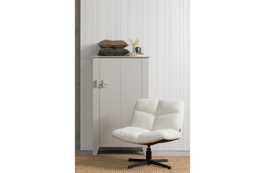 WOOOD Gus grdsdrift, m. 1 dr og 3 hyller - tkete lys gr furu