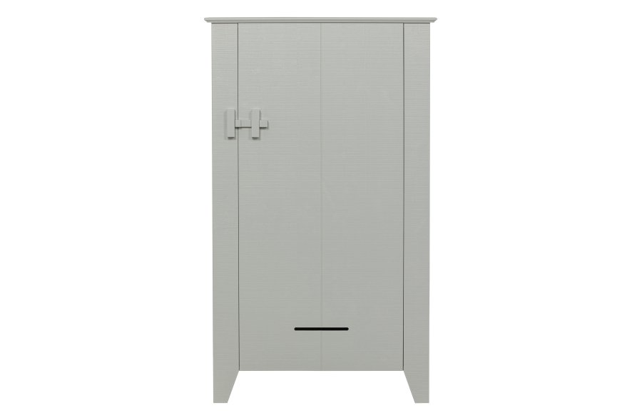 WOOOD Gus grdsdrift, m. 1 dr og 3 hyller - tkete lys gr furu