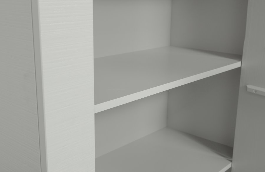 WOOOD Gus grdsdrift, m. 1 dr og 3 hyller - tkete lys gr furu