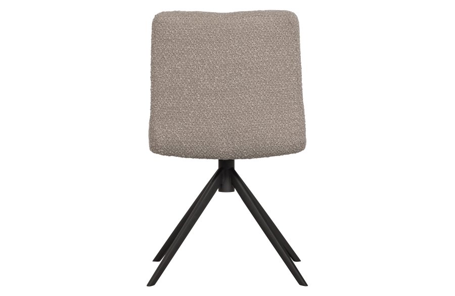 WOOOD EKSKLUSIV Vinny spisebordsstol, svingbar - ekte bouclé polyester og sort metall