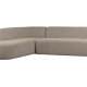 WOOOD Skr hjrnesofa, venstre - naturmelert chenille polyester