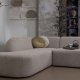 WOOOD Skr hjrnesofa, venstre - naturmelert chenille polyester