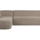 WOOOD Skr hjrnesofa, venstre - naturmelert chenille polyester
