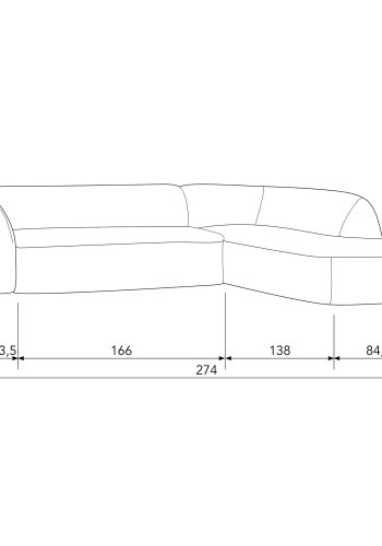 WOOOD Skr hjrnesofa, hyre - grmelert chenille polyester