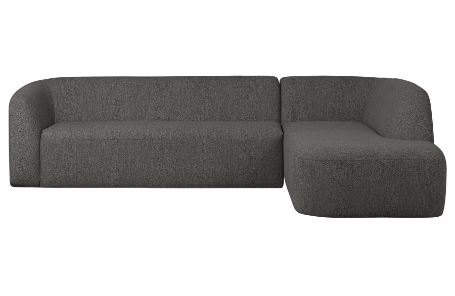 WOOOD Skr hjrnesofa, hyre - gr-svart melange chenille polyester