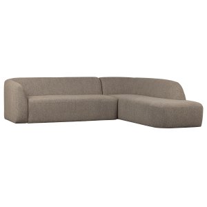 WOOOD Sloping hjrnesofa, hjre - lysebrun melange chenille polyester