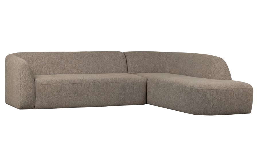 WOOOD Skr hjrnesofa, hyre - lysebrun melange chenille polyester