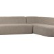 WOOOD Skr hjrnesofa, hyre - naturmelert chenille polyester