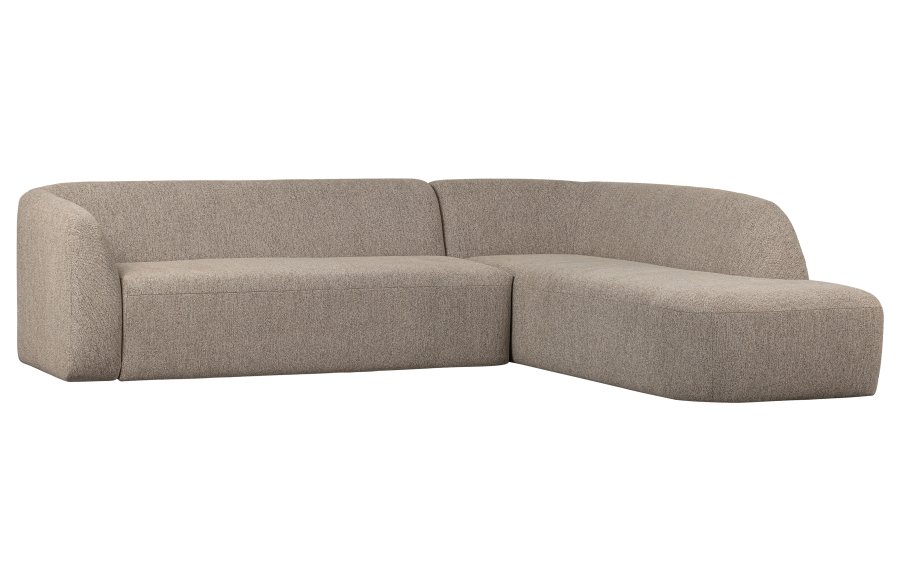 WOOOD Skr hjrnesofa, hyre - naturmelert chenille polyester