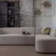 WOOOD Skr hjrnesofa, hyre - naturmelert chenille polyester