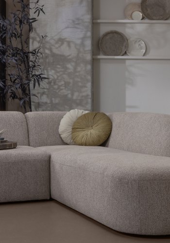 WOOOD Skr hjrnesofa, hyre - naturmelert chenille polyester