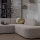 WOOOD Skr hjrnesofa, hyre - naturmelert chenille polyester