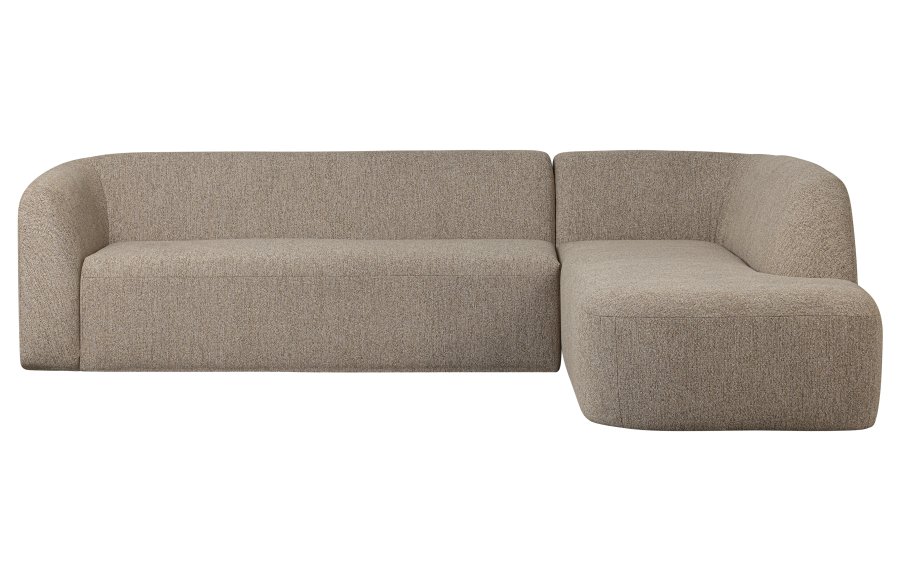 WOOOD Skr hjrnesofa, hyre - naturmelert chenille polyester