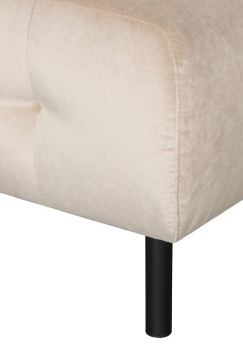 WOOOD EKSKLUSIV Lloyd hjrnesofa, venstre - havsalt vasket flyel og svart metall