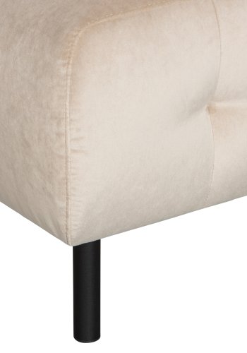 WOOOD EKSKLUSIV Lloyd hjrnesofa, hyre - havsalt vasket flyel og svart metall