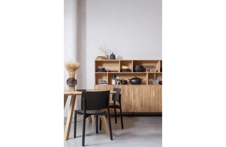 WOOOD Tablo spisebord, med organisk form, firkantet - naturlig eik (130x130)