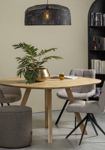 WOOOD Tablo spisebord, med organisk form, firkantet - naturlig eik (130x130)